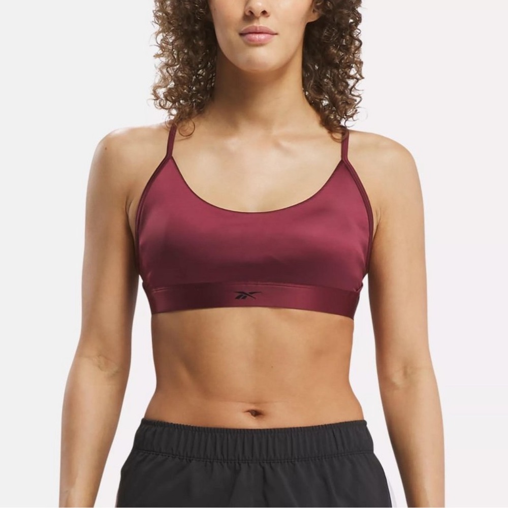 Reebok Women’s Lux Shine Strappy Bra Classic Maroon Size L